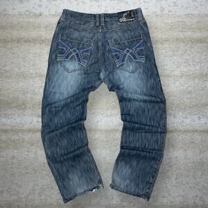 Vintage Y2K Southpole Skater Jeans 38x32 Baggy Wide Leg Dark Wash Denim Rap